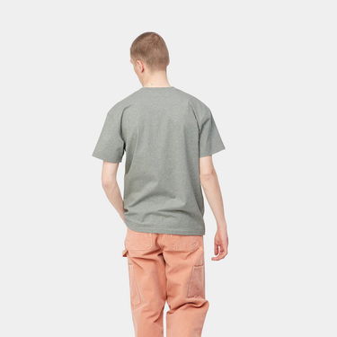 Majica Carhartt WIP S/S American Script T-Shirt "Grey Heather" Siva | I029956_V6_XX, 4