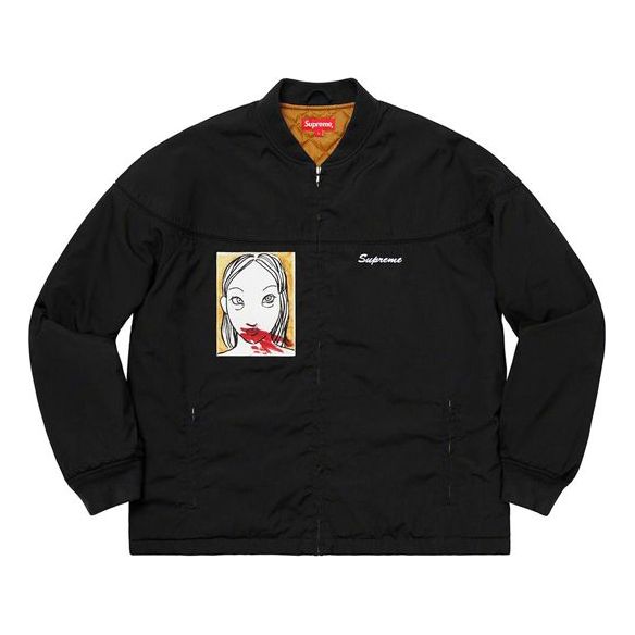 Bomber jakna Supreme Mug Shot Graphic Print Crew Jacket Črna | SUP-FW19-386