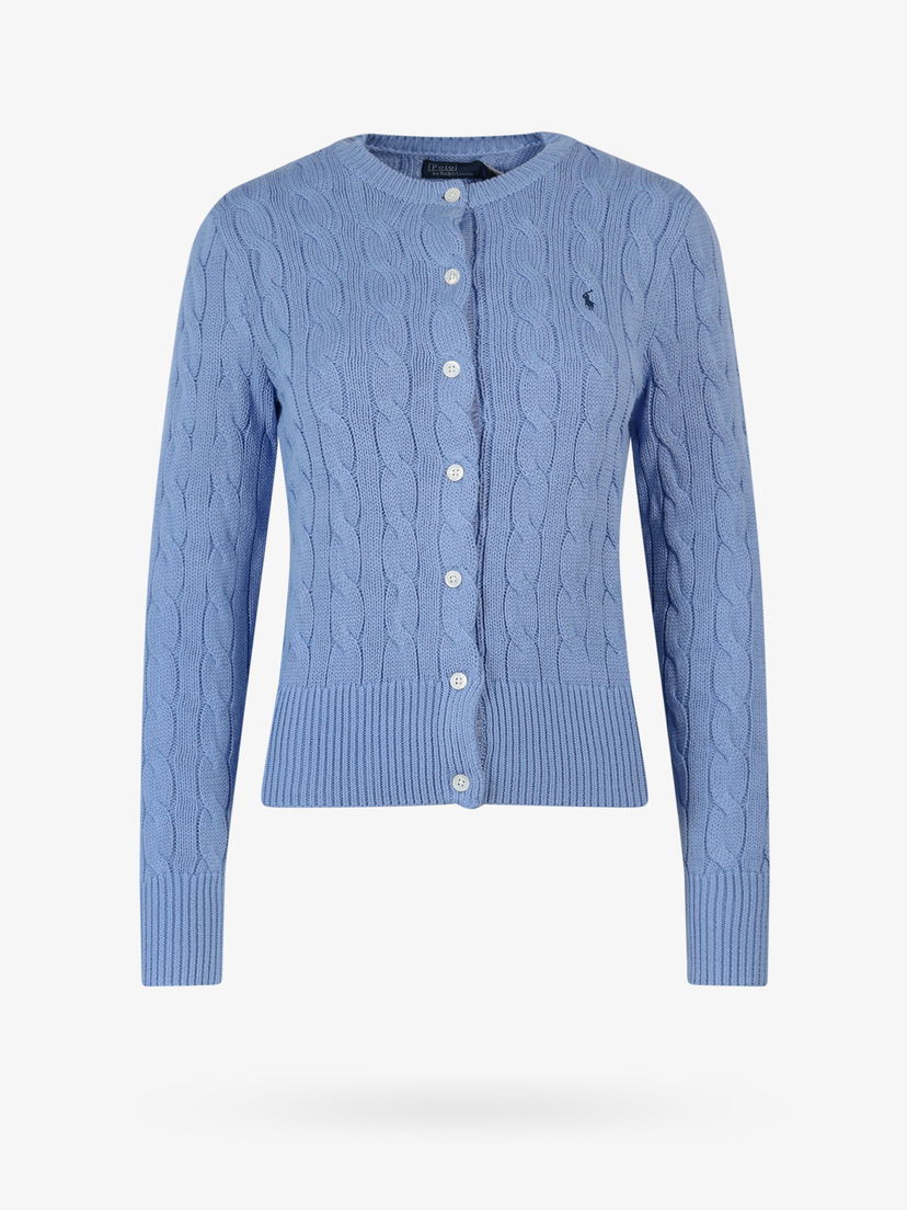 Pleteni pulover Polo by Ralph Lauren Cable Knit Buttoned Cardigan Modra | 211891643003