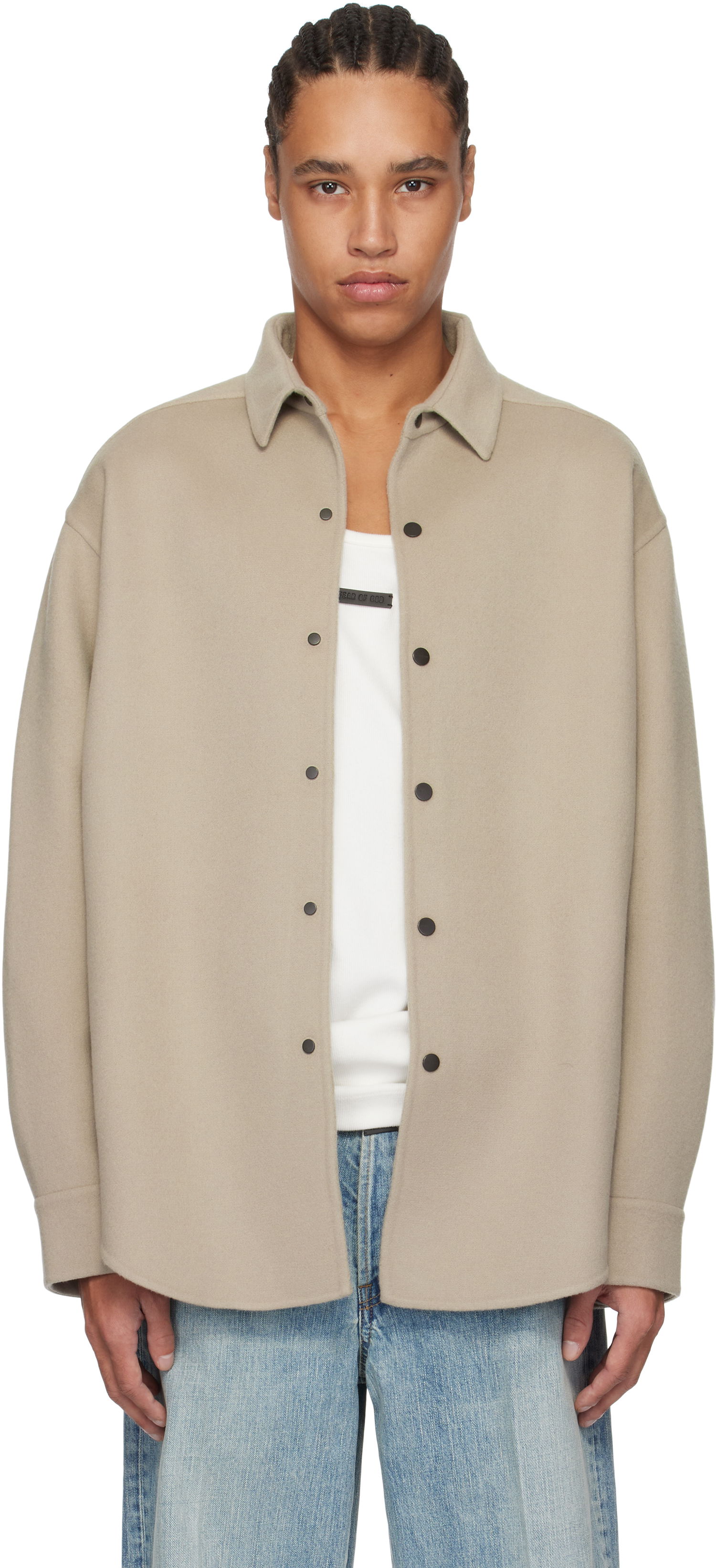 Srajce Fear of God Fear of God Wool Cashmere Overshirt Bež | FGE230-330DWC, 0