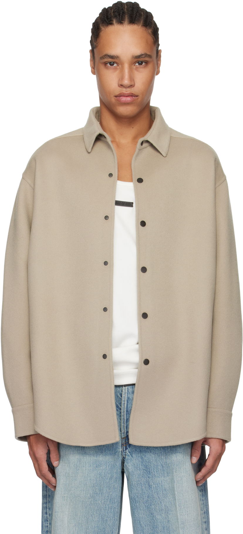 Srajce Fear of God Fear of God Wool Cashmere Overshirt Bež | FGE230-330DWC