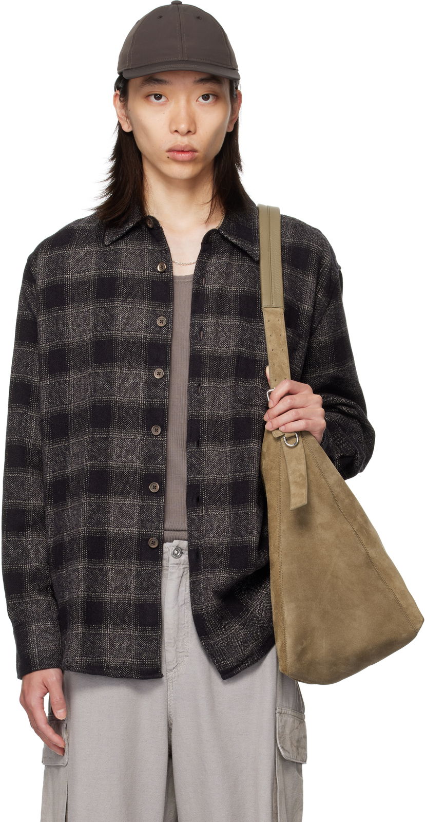 Srajce OUR LEGACY OUR LEGACY Checked Button-Down Shirt Siva | M4252AO