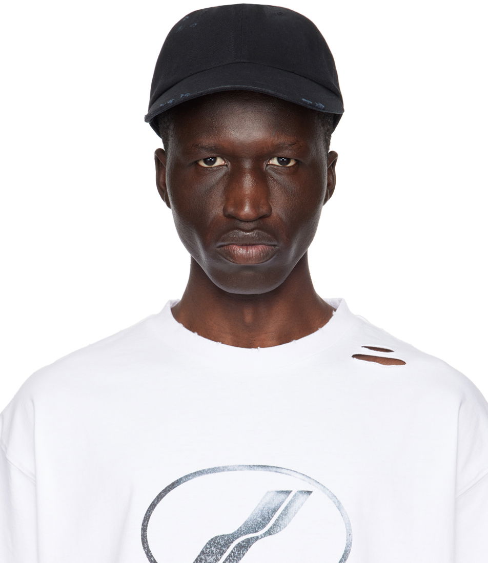 Kapa We11done We11done Damaged Baseball Cap Črna | WD-AH1-24-406-U-BK, 0