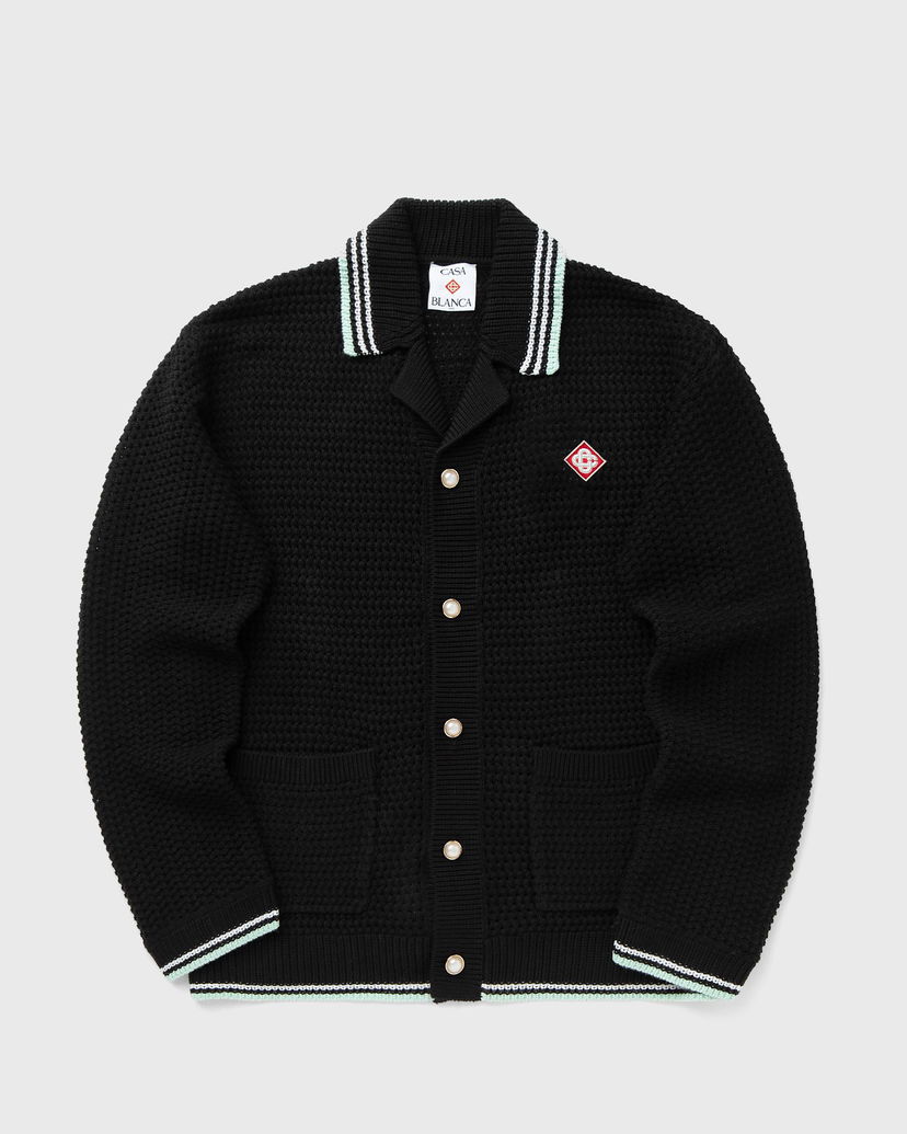 Pleteni pulover Casablanca Crochet Knit Cardigan Črna | M-AW25-KW-1160-01