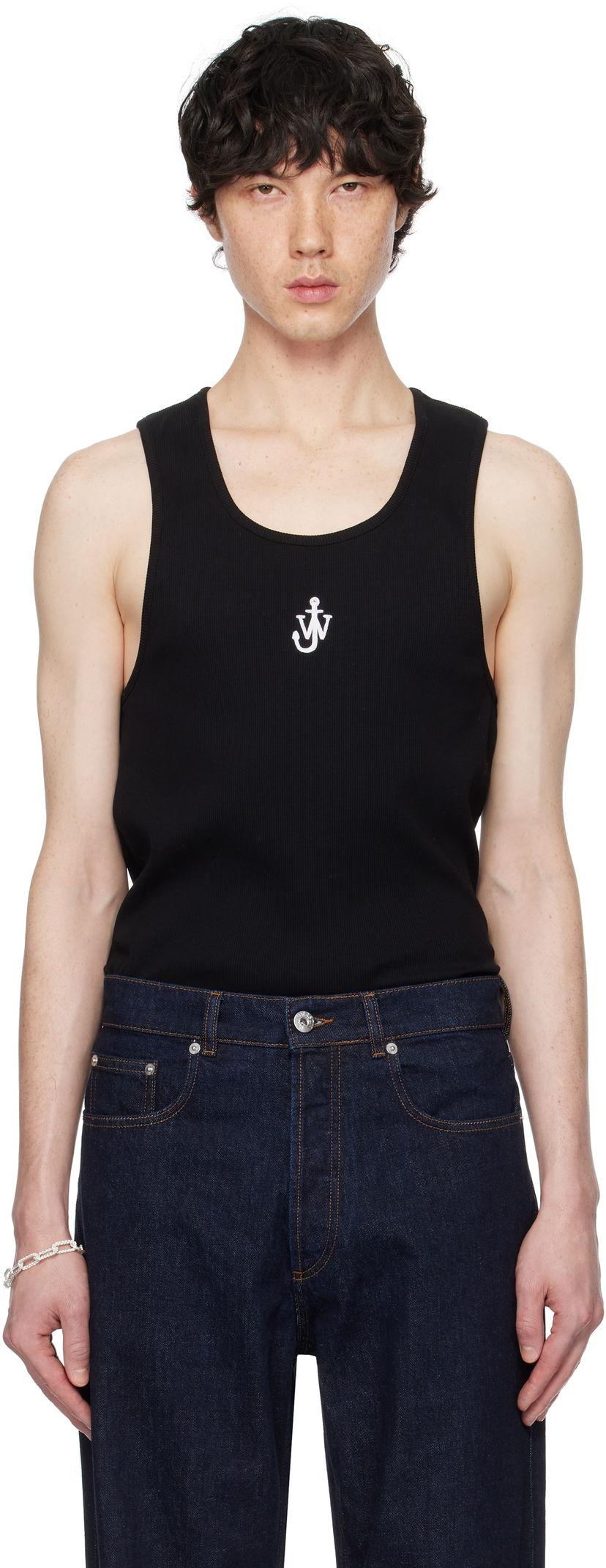 Majica brez rokavov JW Anderson JW Anderson Anchor Logo Tank Top Črna | JO0246-PG1512