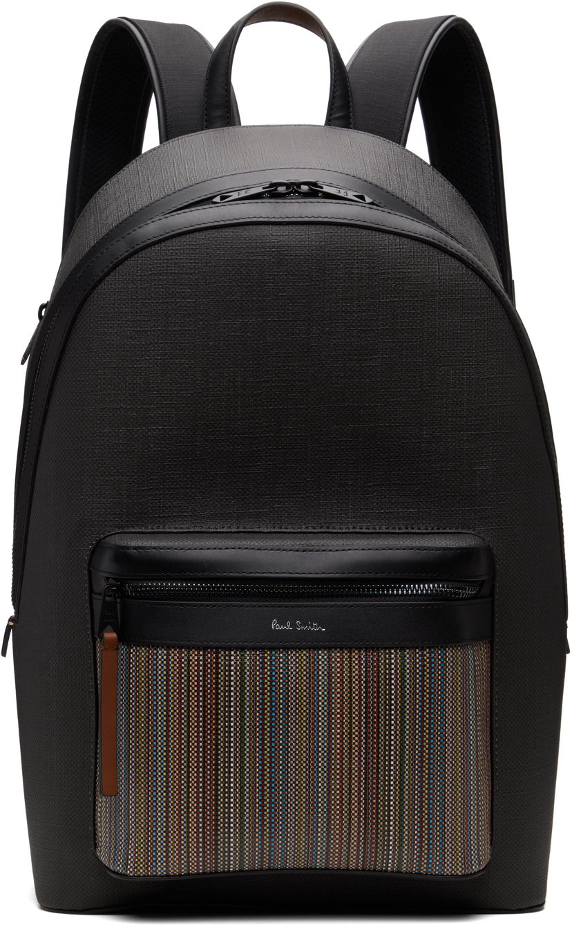 Nahrbtnik Paul Smith Paul Smith Coated Canvas Signature Stripe Pocket Backpack Črna | M1A-8102-PCOATC-PR