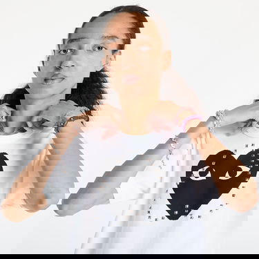 Majica Comme des Garçons Comme des Garçons PLAY Print Black x Studc T-Shirt Bela | AX-T804 WHITE, 1