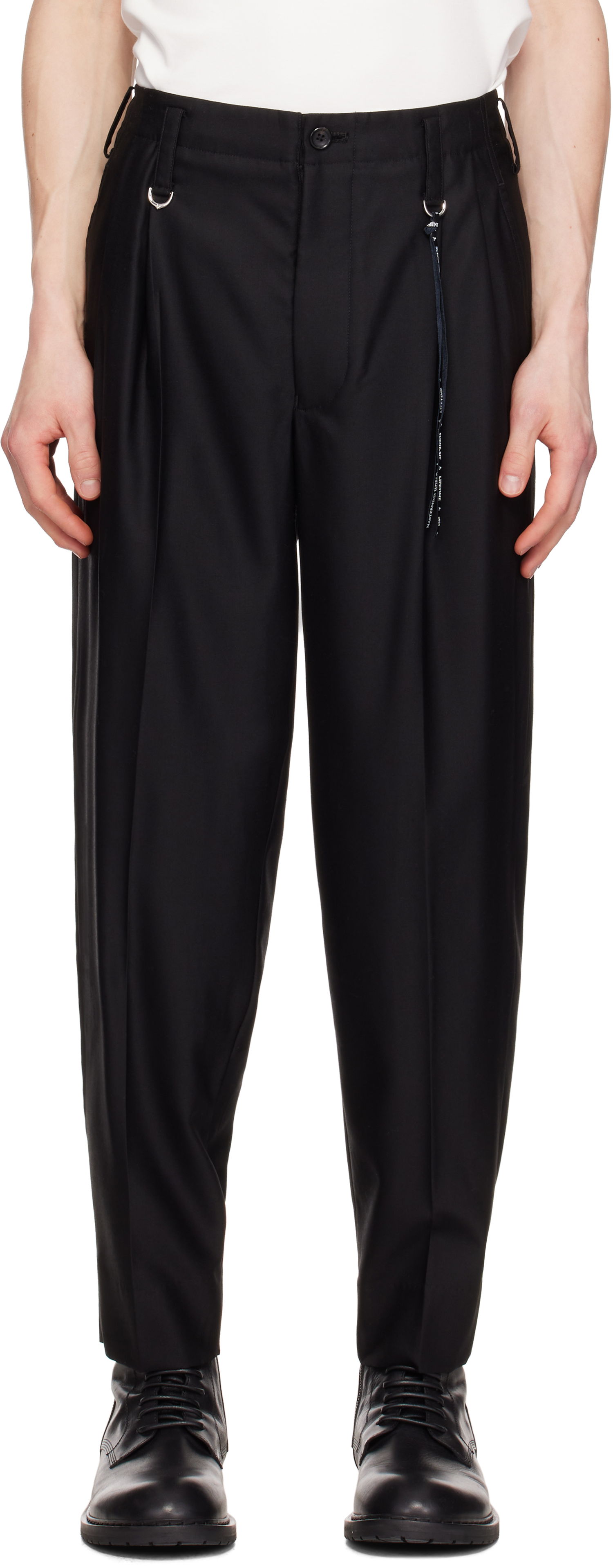 Hlače Mastermind WORLD Mastermind World Summer Wool Trousers Črna | MW25S14-PA016-100, 0