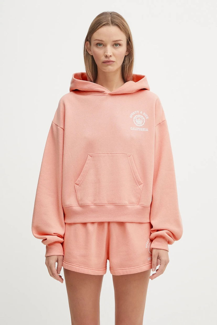 Pulover Sporty & Rich Sporty & Rich California Emblem Soft Cropped Hoodie Roza | ST085625508P141