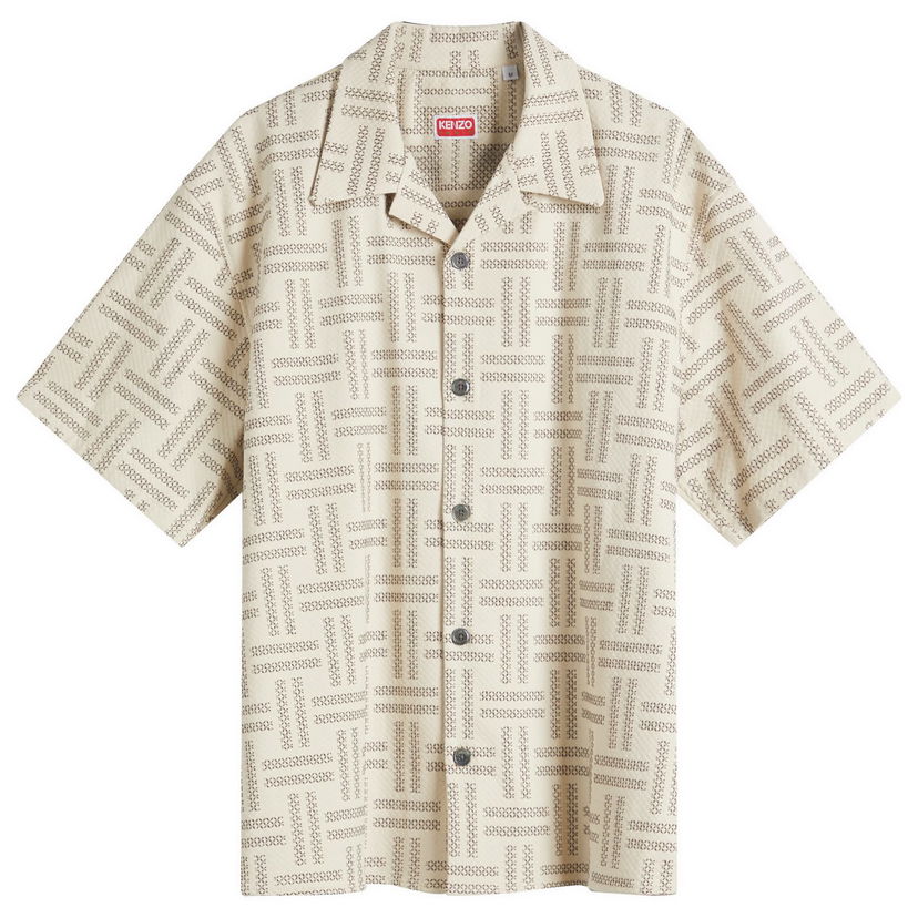Srajce KENZO Kenzo Woven Hawaiian Shirt Bež | FF55CH1109JF-10