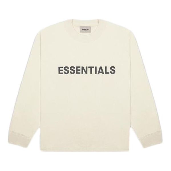 Pleteni pulover Fear of God Essentials 3D Silicon Applique Boxy Long Sleeve Tee Bež | FOG-SS20-412, 0