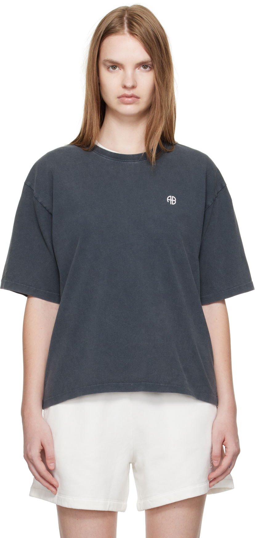 Majica Anine Bing Anine Bing Rudy Empowerment T-Shirt Siva | A-08-11068-WBL1
