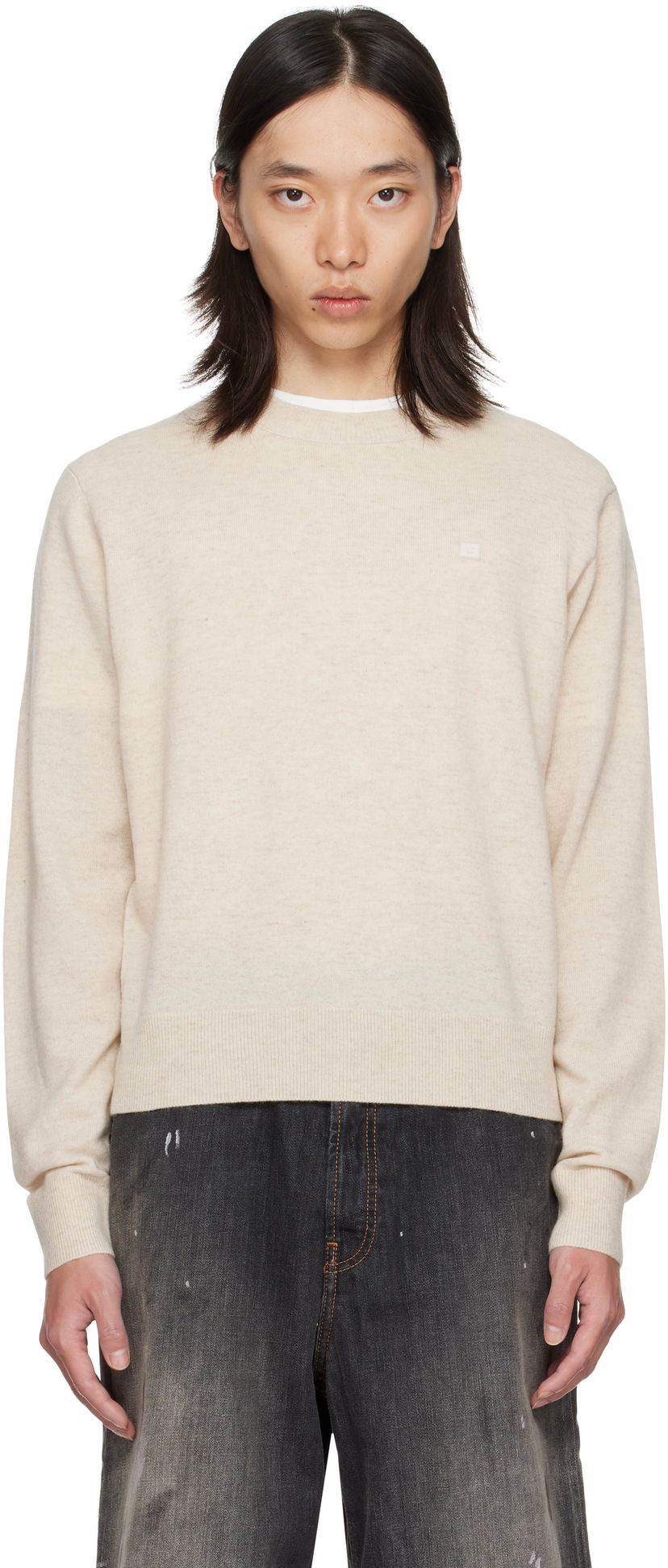 Pleteni pulover Acne Studios Acne Studios Crewneck Sweater Bež | C60115-