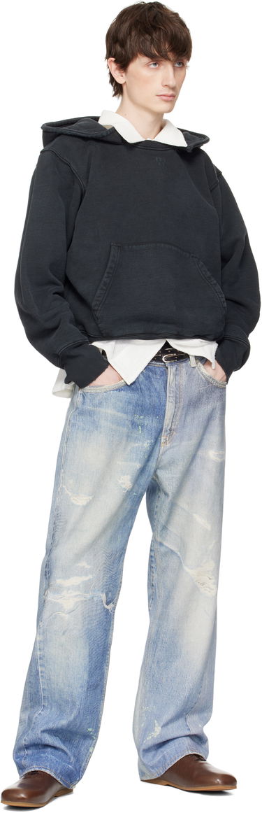 Pasovi OUR LEGACY Our Legacy Twin Tongue Leather Belt Črna | A2258TBC, 2