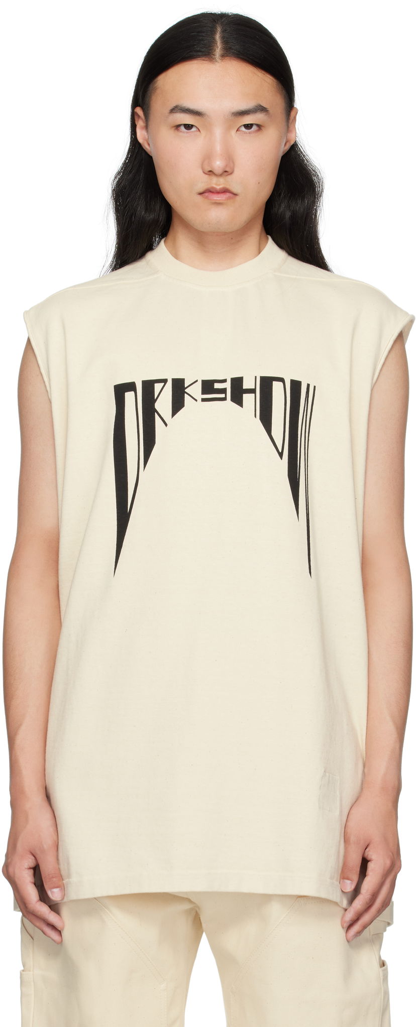 Majica brez rokavov Rick Owens Rick Owens DRKSHDW Hollywood Tarp Tank Top Bež | DU01E3158 RIGNP4