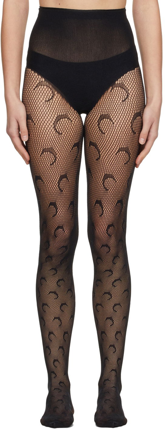 Nogavice Marine Serre Marine Serre Moon Fishnet Tights Črna | UW005ICONWSS22