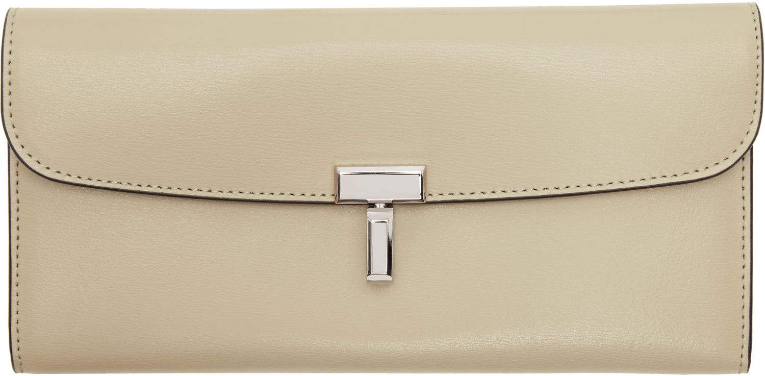 Denarnica TOTEME TOTEME T-Lock Leather Wallet Bež | 251-WAM0041-LE0025, 0