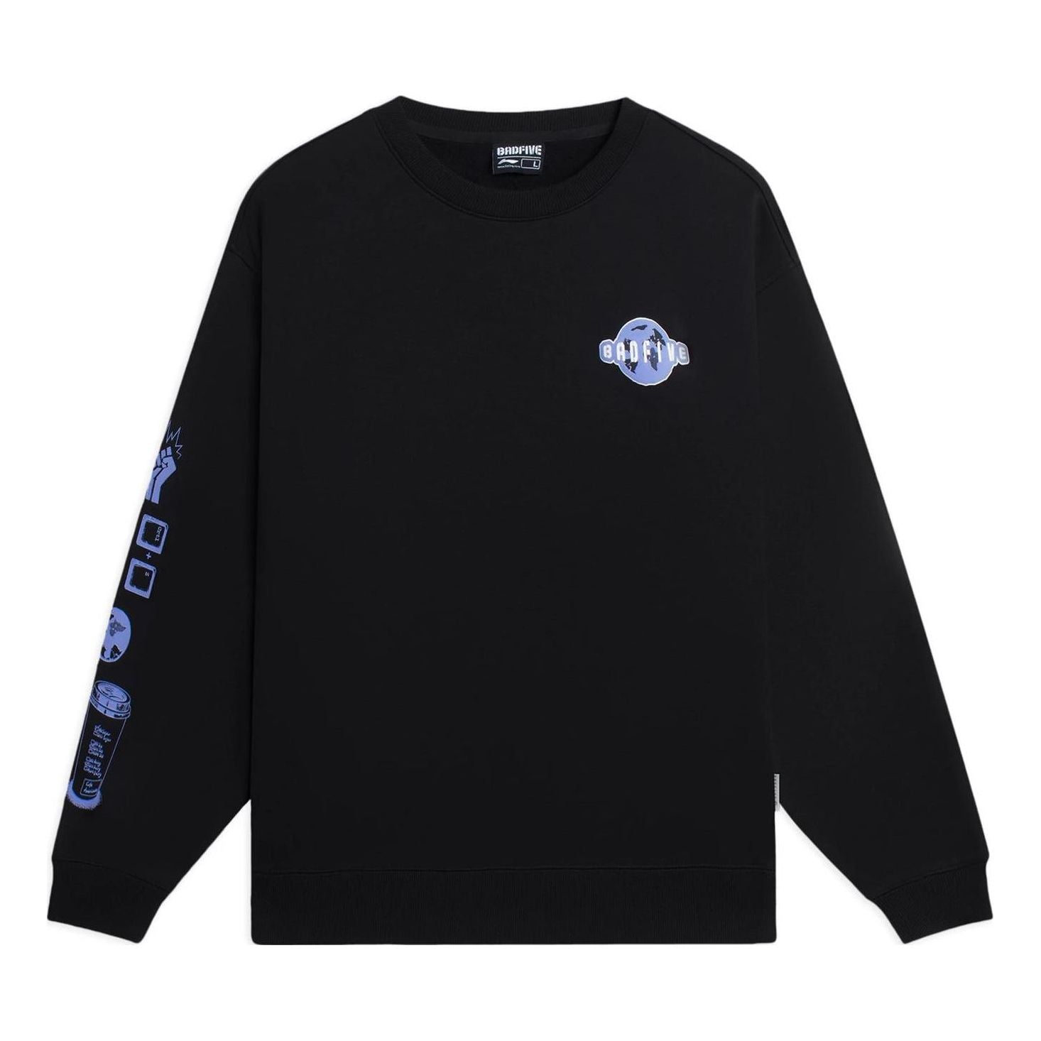 Pulover Li-Ning BadFive Graphic Sweatshirt Črna | AWDSC01-3, 0