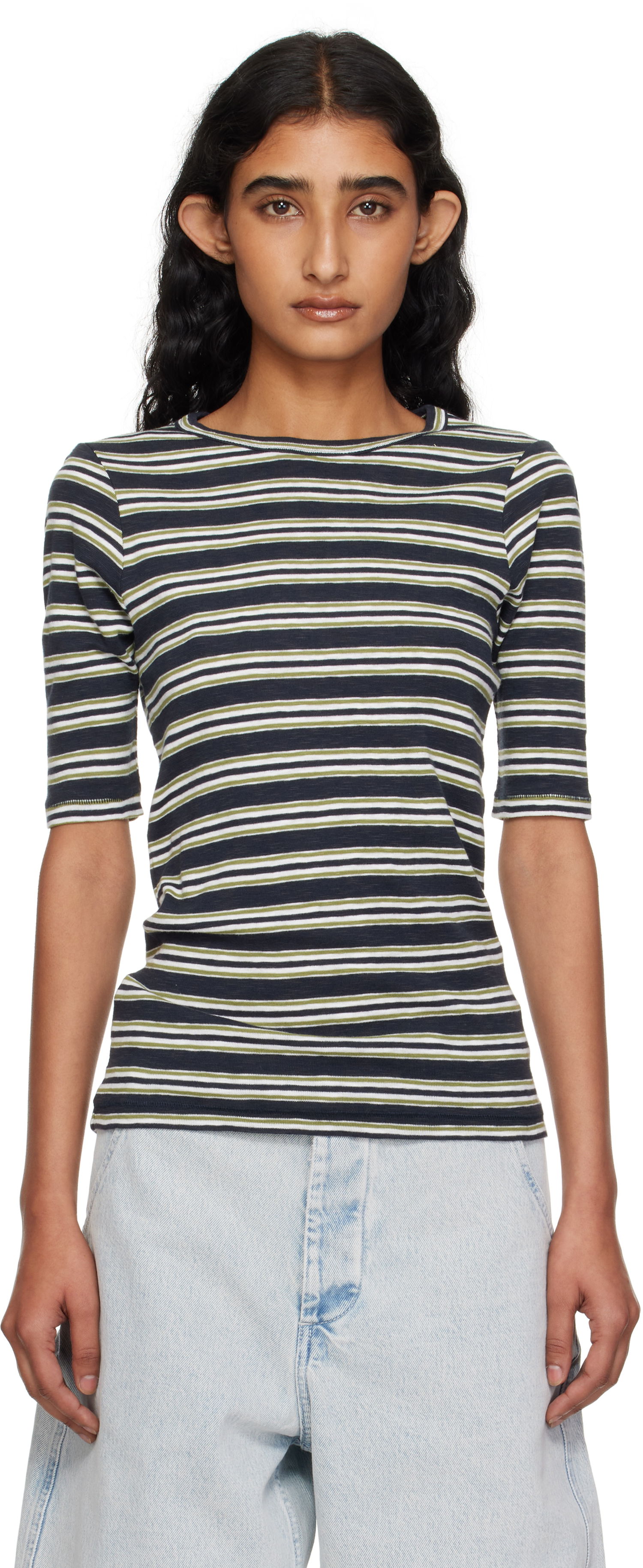 Majica YMC YMC Striped Tee Mornarica | Q6YMK, 0
