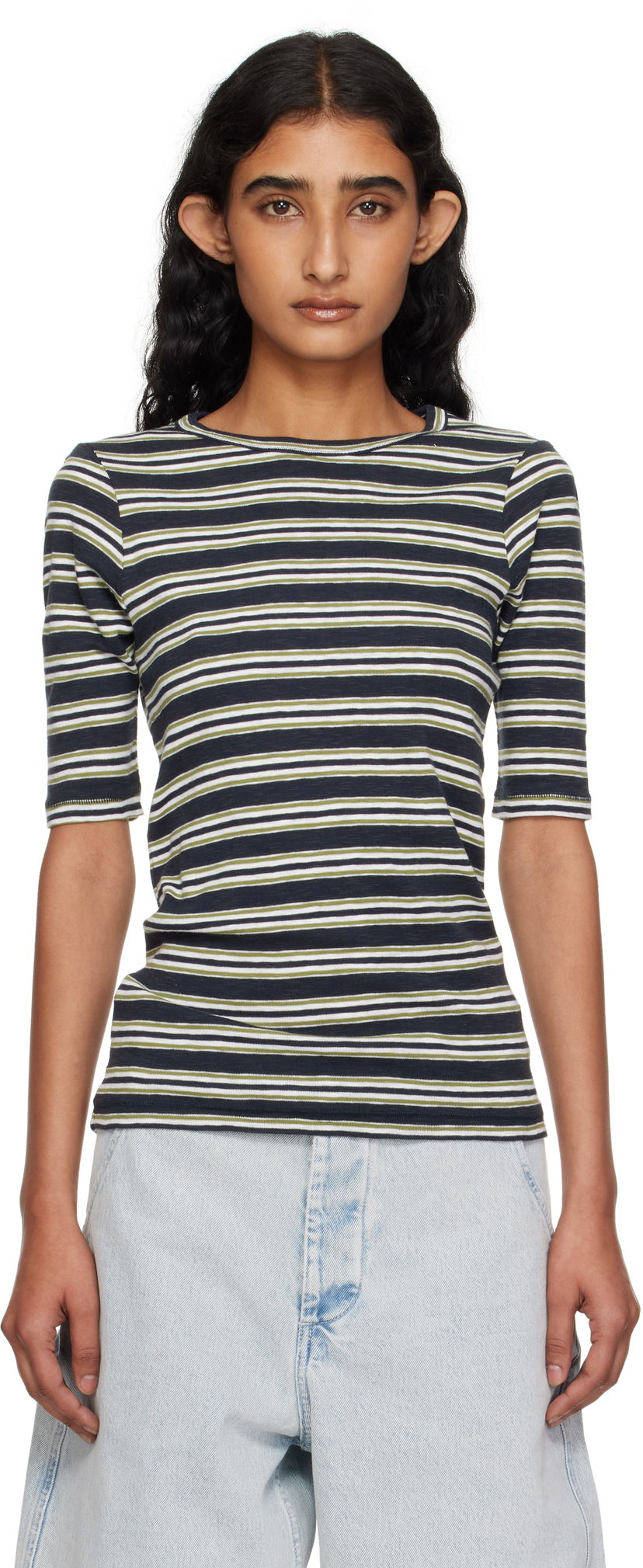 Majica YMC YMC Striped Tee Mornarica | Q6YMK