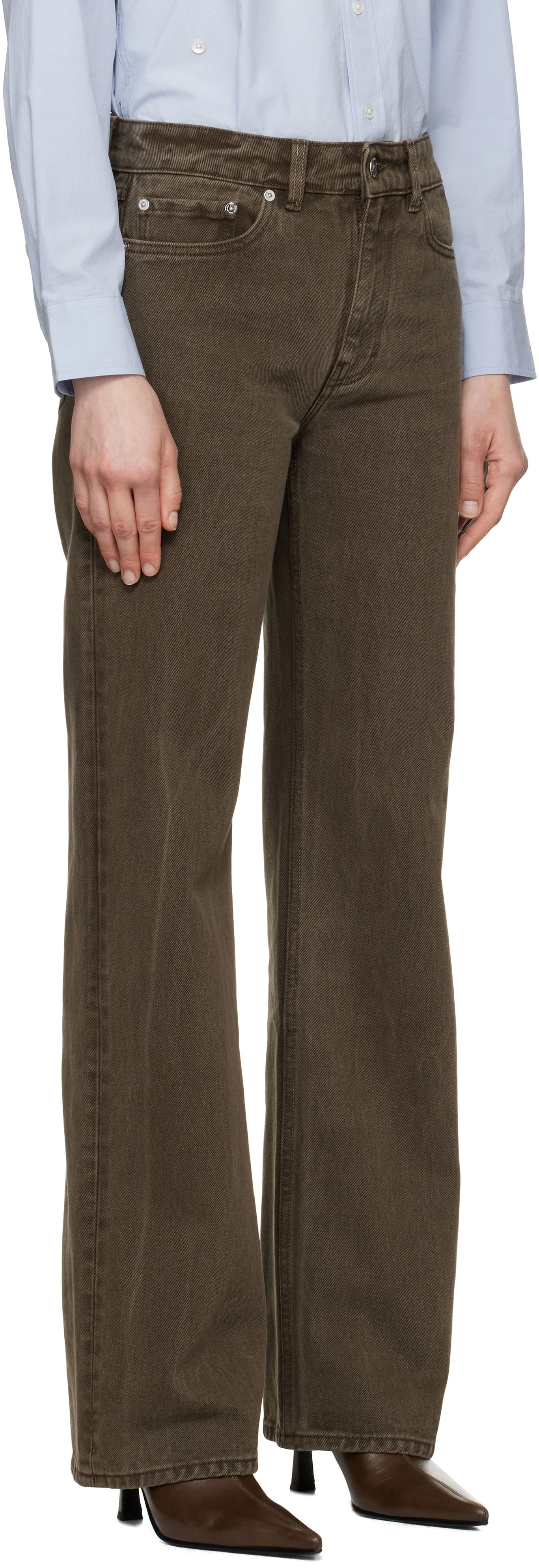 Kavbojke OUR LEGACY Our Legacy Boot Cut Jeans Rjava | W2255BC, 1