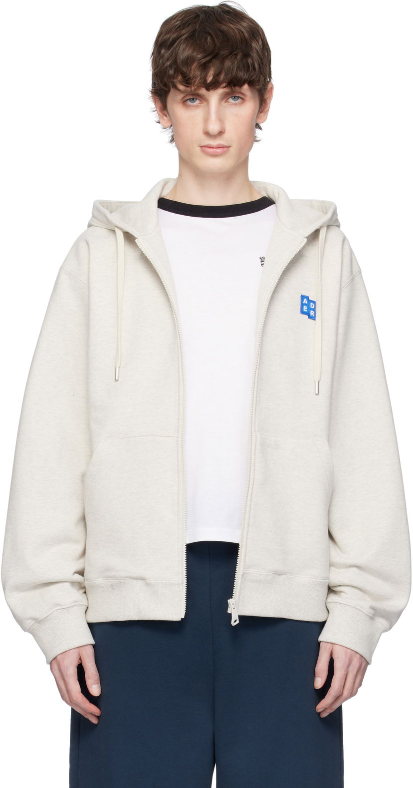 Pulover ADER ERROR ADER error TRS Tag 01 Zip-Up Hoodie Siva | BO42FYHD0401OT
