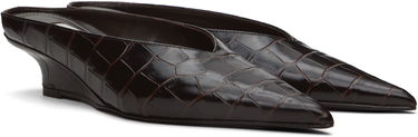 Superge in čevlji TOTEME Sharp Croco-Embossed Wedge Mules Rjava | 251-WAS0179-LE0076, 3