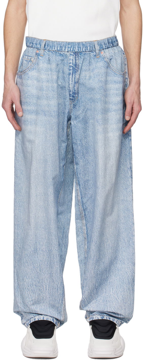 Kavbojke Alexander Wang Printed Track Pants Modra | UWC1244091