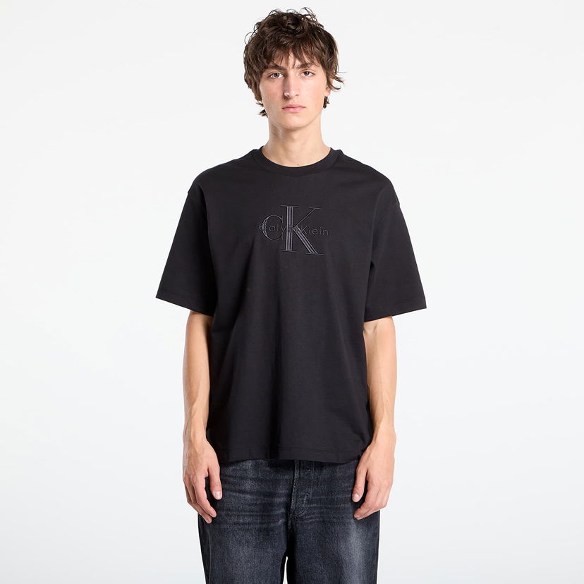 Majica CALVIN KLEIN Calvin Klein Hi Low Emb 16S Jersey T-Shirt Črna | LV04RB295G UB1
