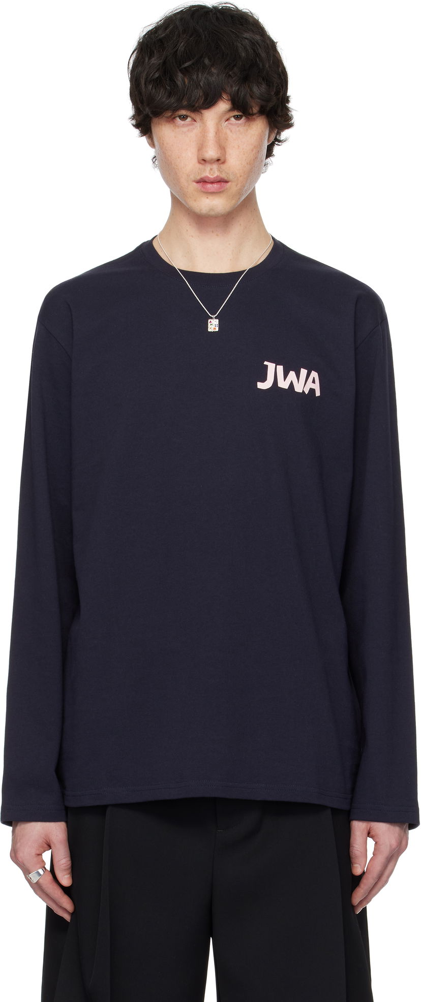 Majica JW Anderson JW Anderson 'JWA' Long Sleeve T-Shirt Mornarica | JT0281-PG1510