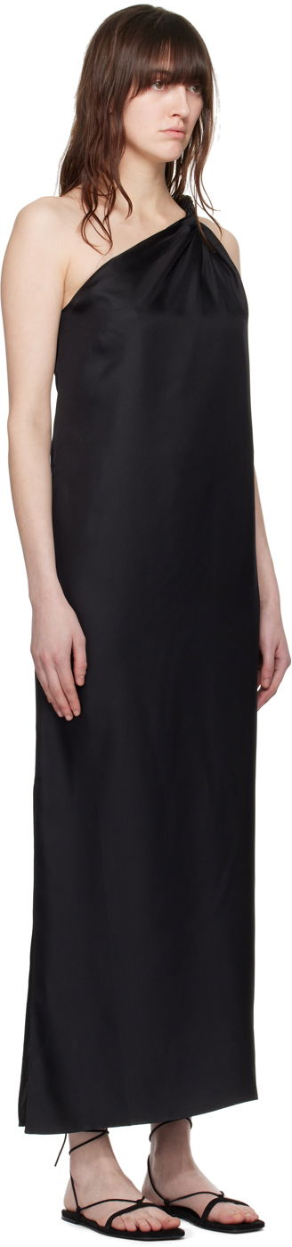 Obleke Loulou de Saison Loulou de Saison Adela One-Shoulder Maxi Dress Črna | ADELA, 1