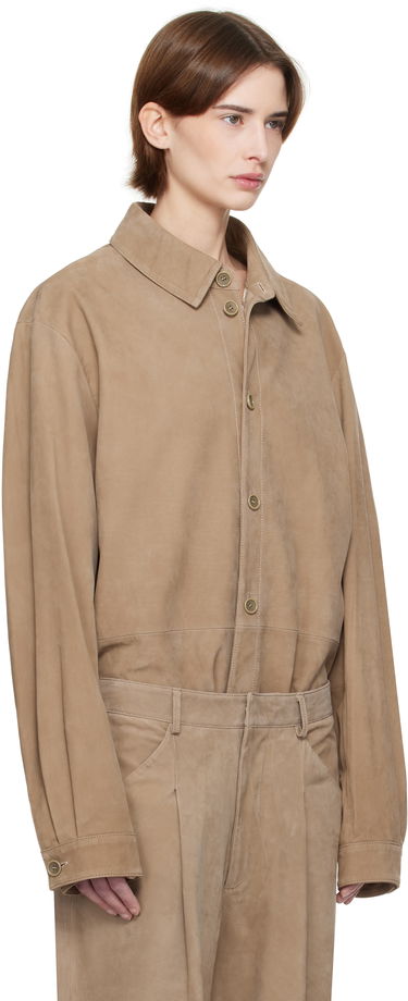 Srajce Entire Studios Entire Studios Recurrent Suede Overshirt Bež | ES2673SS, 1