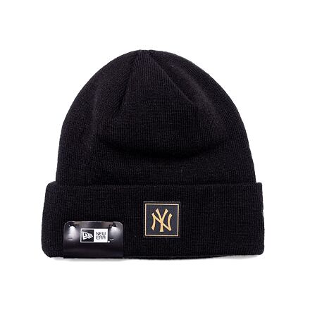 Beanie New Era MLB Metallic Badge Cuff Knit New York Yankees Black / Metallic Gold One Size Črna | 60424815
