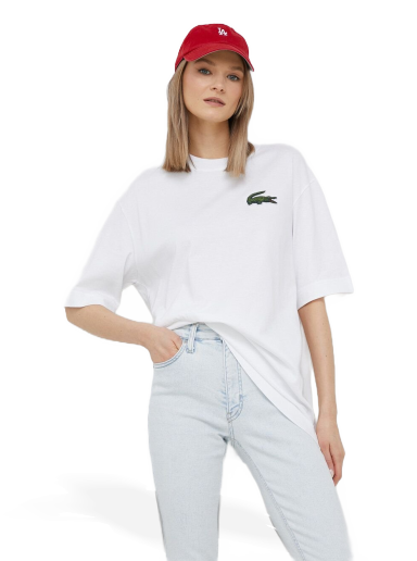 Majica Lacoste Loose Fit Large Crocodile Organic Cotton T-shirt Bela | TH0062