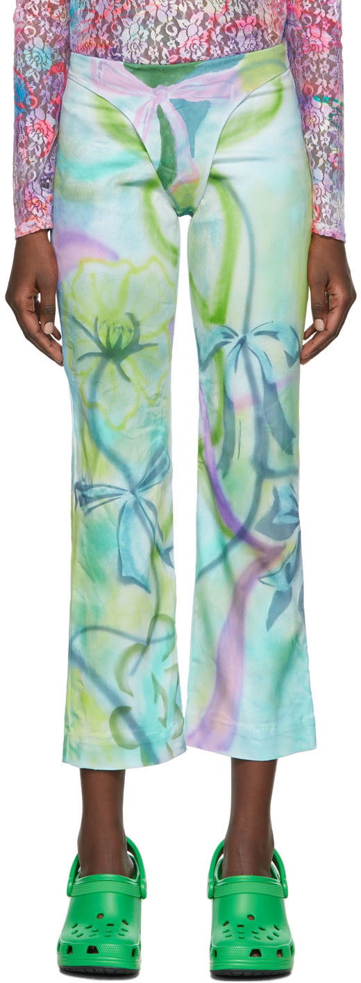 Hlače Collina Strada Collina Strada Printed Cotton Cropped Trousers Večbarvna | XX6397 RECYCLED COTTON