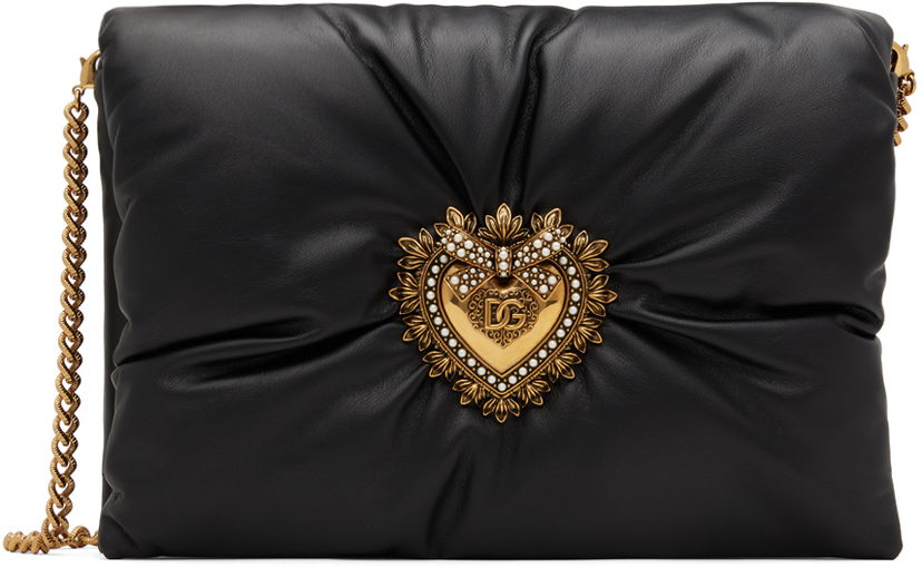 Torbica Dolce & Gabbana Black Medium Devotion Bag Črna | BB7349 AK274