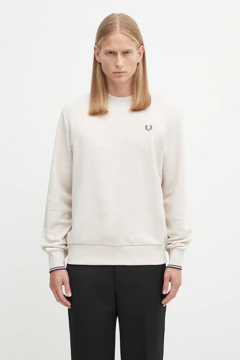 Pulover Fred Perry Fred Perry Crew Neck Sweatshirt Bež | M7535
