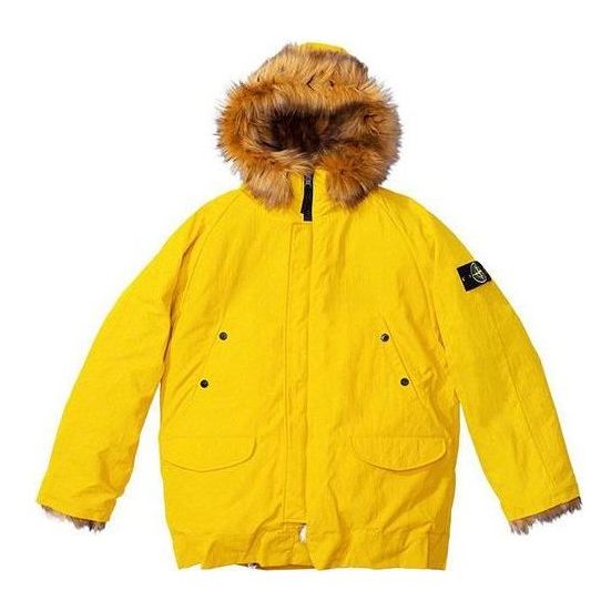 Parka Supreme Supreme x Stone Island Reversible Faux Fur Parka Rumena | SUP-SS22-720
