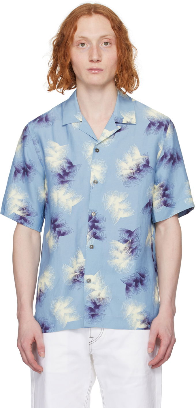 Srajce Paul Smith Paul Smith Printed Resort Shirt Modra | M1R-905U-M02229-40