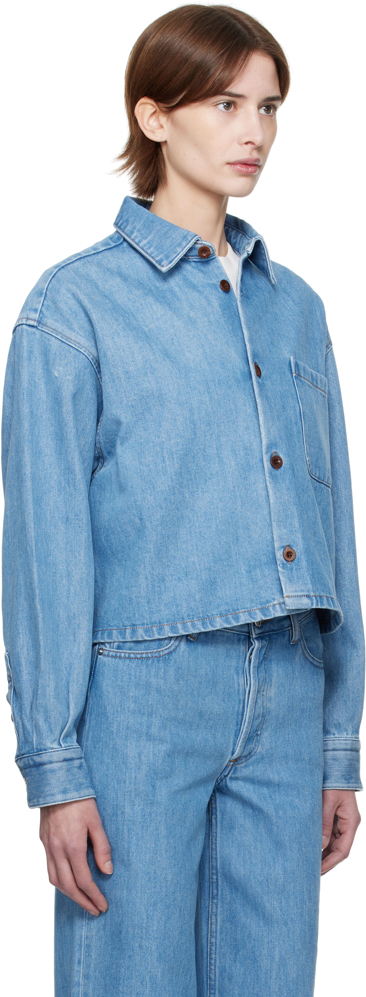 Srajce A.P.C. A.P.C. Samantha Denim Overshirt Modra | COHEQ-F02895, 1