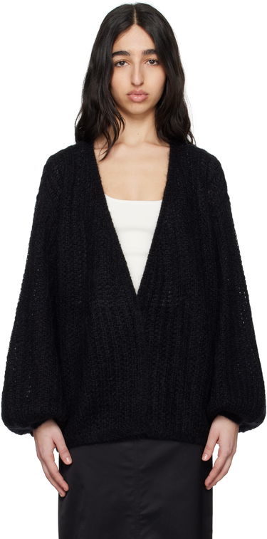 Pleteni pulover TOTEME TOTEME Puffed Cardigan Črna | 252-WRT0465-YA0160, 0