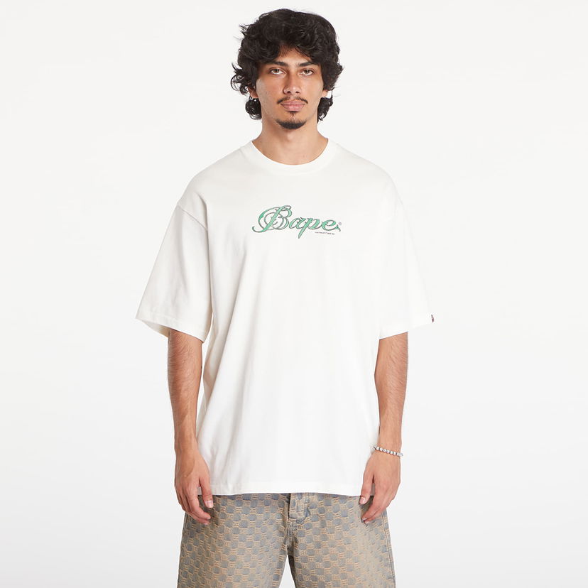 Majica BAPE A BATHING APE Logo Relaxed Fit Short Sleeve Tee Ivory Bela | 001TEK801316M IVY