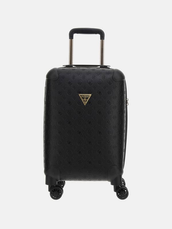 Kovček GUESS Wilder 4G Peony Logo Trolley Črna | TWD74529830