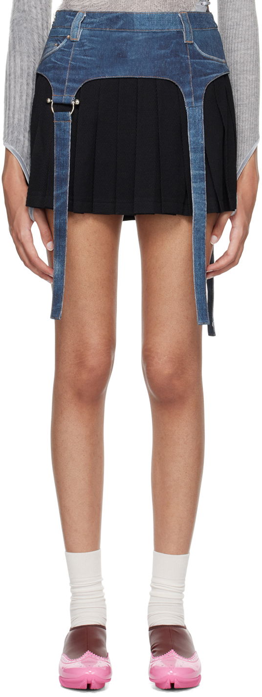 Krila Andersson Bell Andersson Bell Trompe L'œil Pleated Miniskirt Črna | apa763w