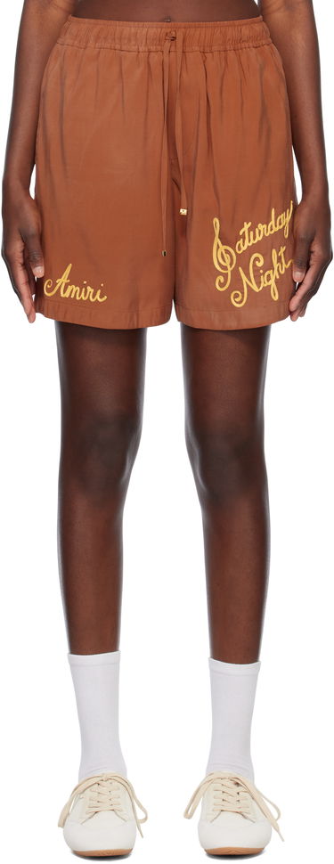 Kratke hlače AMIRI Amiri Saturday Night Drawstring Shorts Rjava | AMSHCA1076, 0