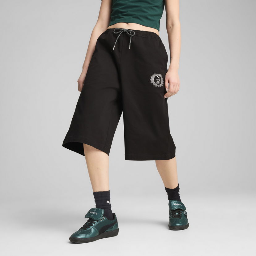 Kratke hlače Puma HARRY POTTER 14" Wide Leg Shorts Črna | 630098_01