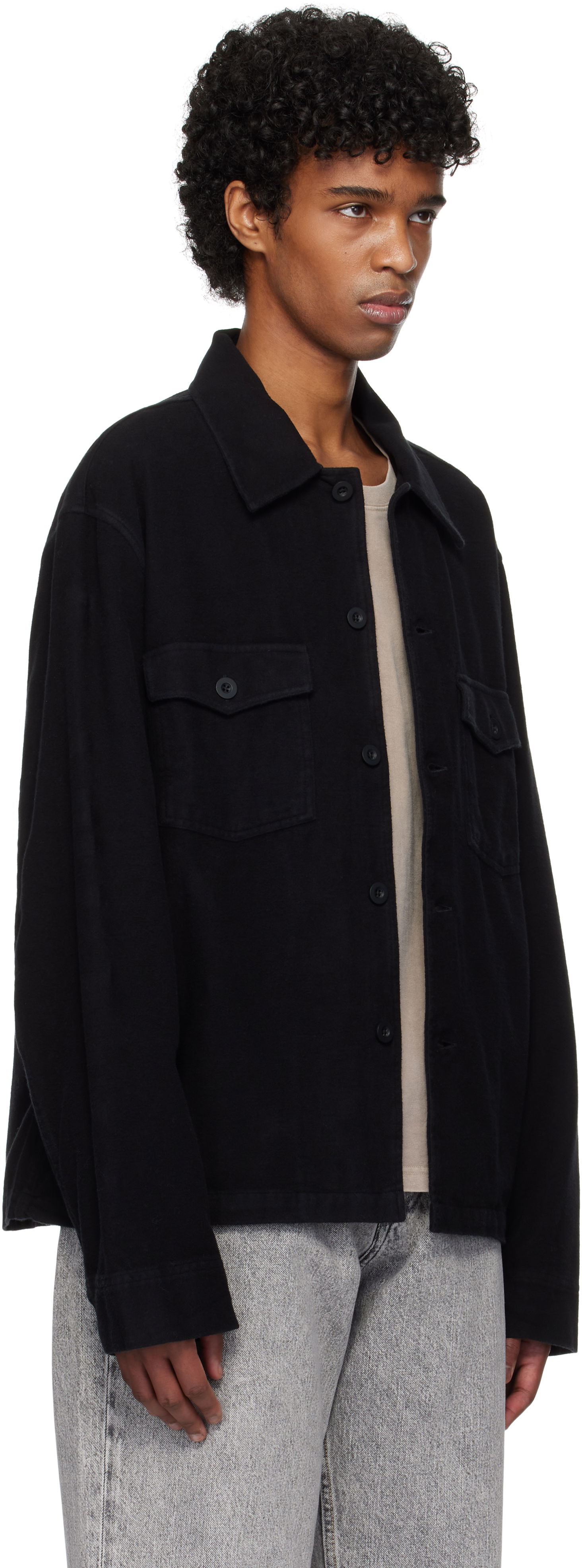 Jakna OUR LEGACY Evening Overshirt Black Brushed Cotton Črna | M4201EBBC, 1