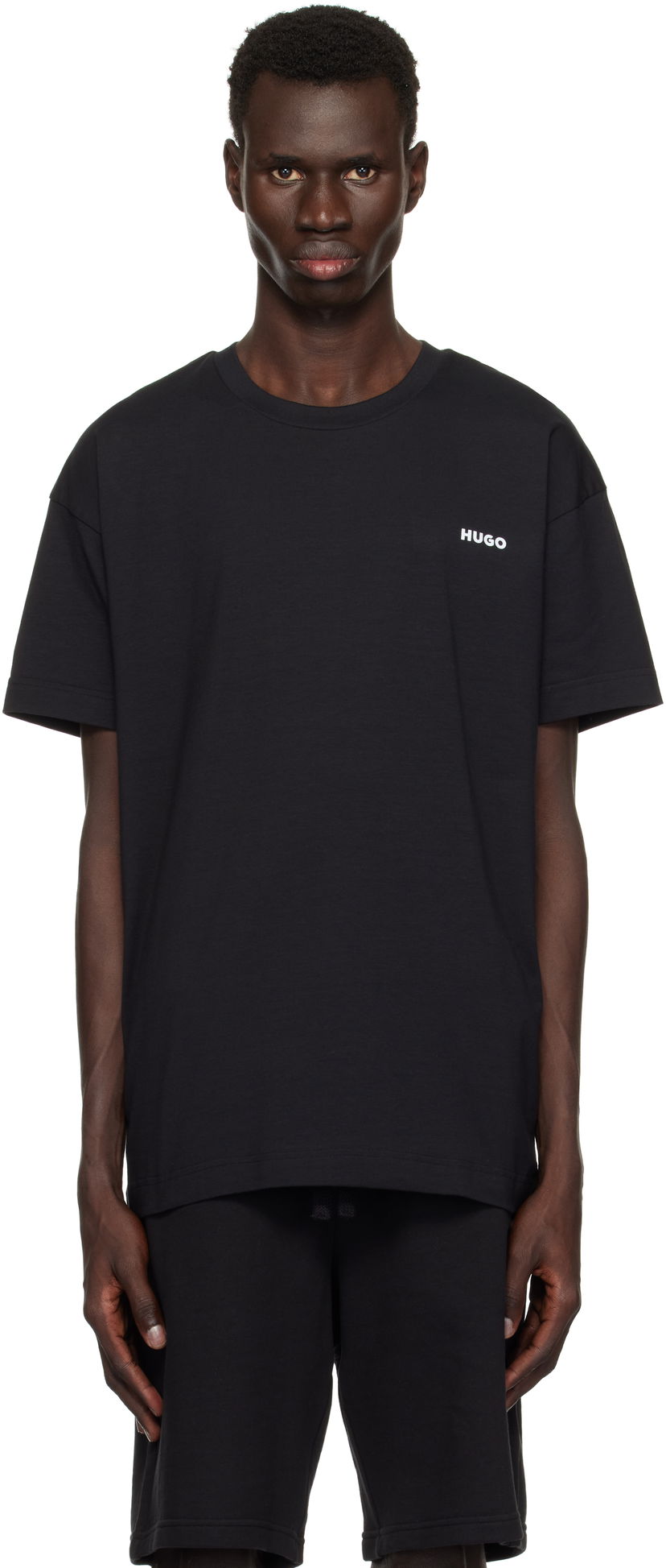 Majica BOSS Hugo Stretch Cotton Logo T-Shirt Črna | 50534163