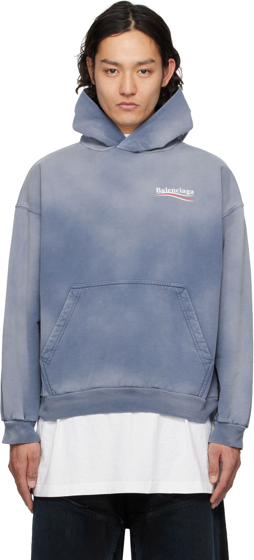 Pulover Balenciaga Balenciaga Political Campaign Hoodie Modra | 767877TRVB1