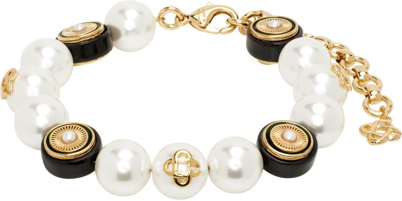 Zapestnica Casablanca Casablanca Spoke Wheel Pearl Bracelet Bela | AS25-JW-268-01